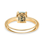 D'joy Sleeping Beauty Turquoise Ring in Yellow Gold Plating Sterling Silver