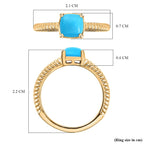 D'joy Sleeping Beauty Turquoise Ring in Yellow Gold Plating Sterling Silver