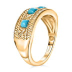 D'Joy Sleeping Beauty Turquoise Trilogy Ring Sterling Silver