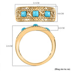 D'Joy Sleeping Beauty Turquoise Trilogy Ring Sterling Silver