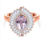 D'Joy Martha Rocha Kunzite & Moissanite Ring in 18K Vermeil Rose Gold Plated Sterling Silver 2.49 Ct.