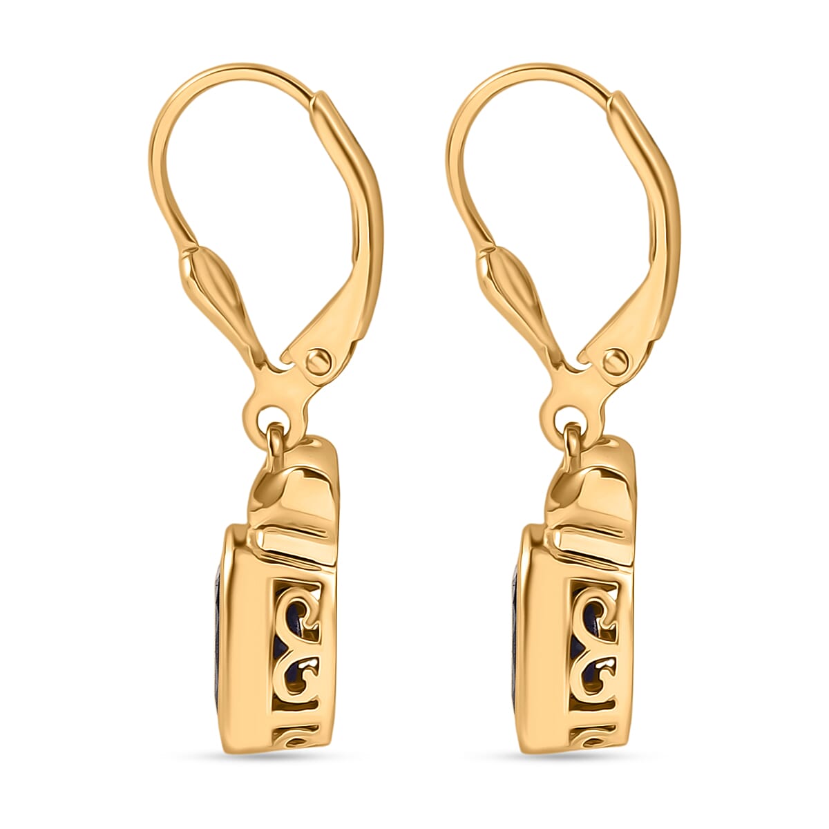 D'Joy Masoala Sapphire Dangling Earring in Yellow Gold Plated Sterling Silver 3.88 Ct. 8265826 3