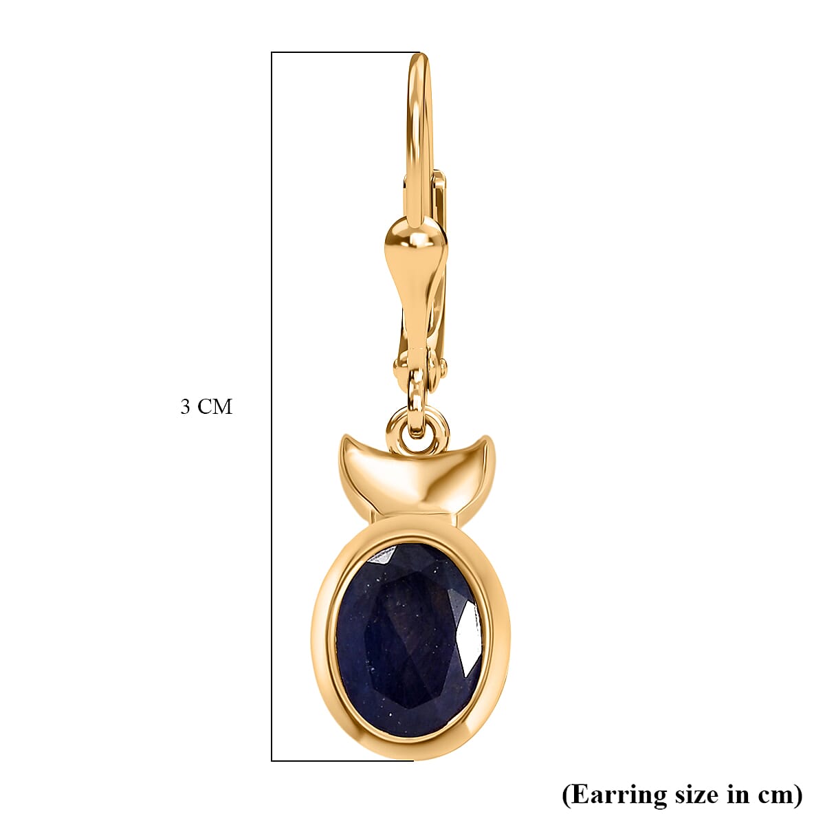 D'Joy Masoala Sapphire Dangling Earring in Yellow Gold Plated Sterling Silver 3.88 Ct. 8265826 5