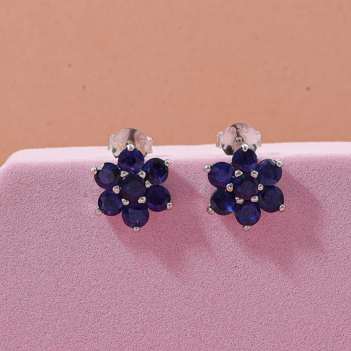 D'Joy Masoala Sapphire Earring in Rhodium Overlay Sterling Silver 2.38 Ct. 8282102 1