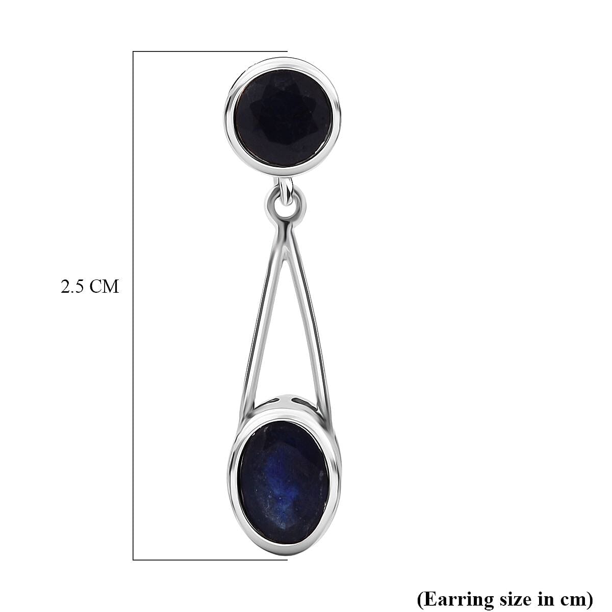 D'Joy Masoala Sapphire Earring in Rhodium Overlay Sterling Silver 4.17 Ct. 8282127 5