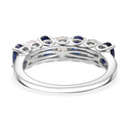D'Joy Masoala Sapphire & Ethiopian Opal 7 Stone Look Ring in Rhodium Overlay Sterling Silver 1.95 Ct.