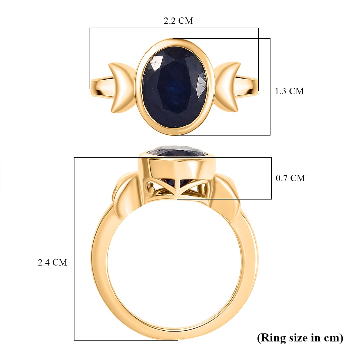 D'Joy Masoala Sapphire Ring in Yellow Gold Plated Sterling Silver 3.90 Ct. 8265831 5