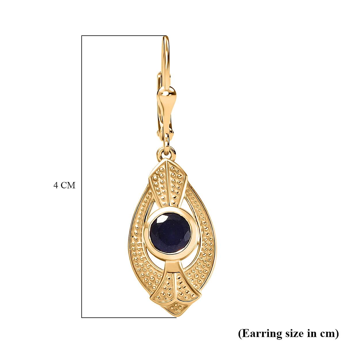 D'Joy Masoala Sapphire Solitaire Lever Back Earring in Yellow Gold Plated Sterling Silver 2.69 Ct. 8263261 6
