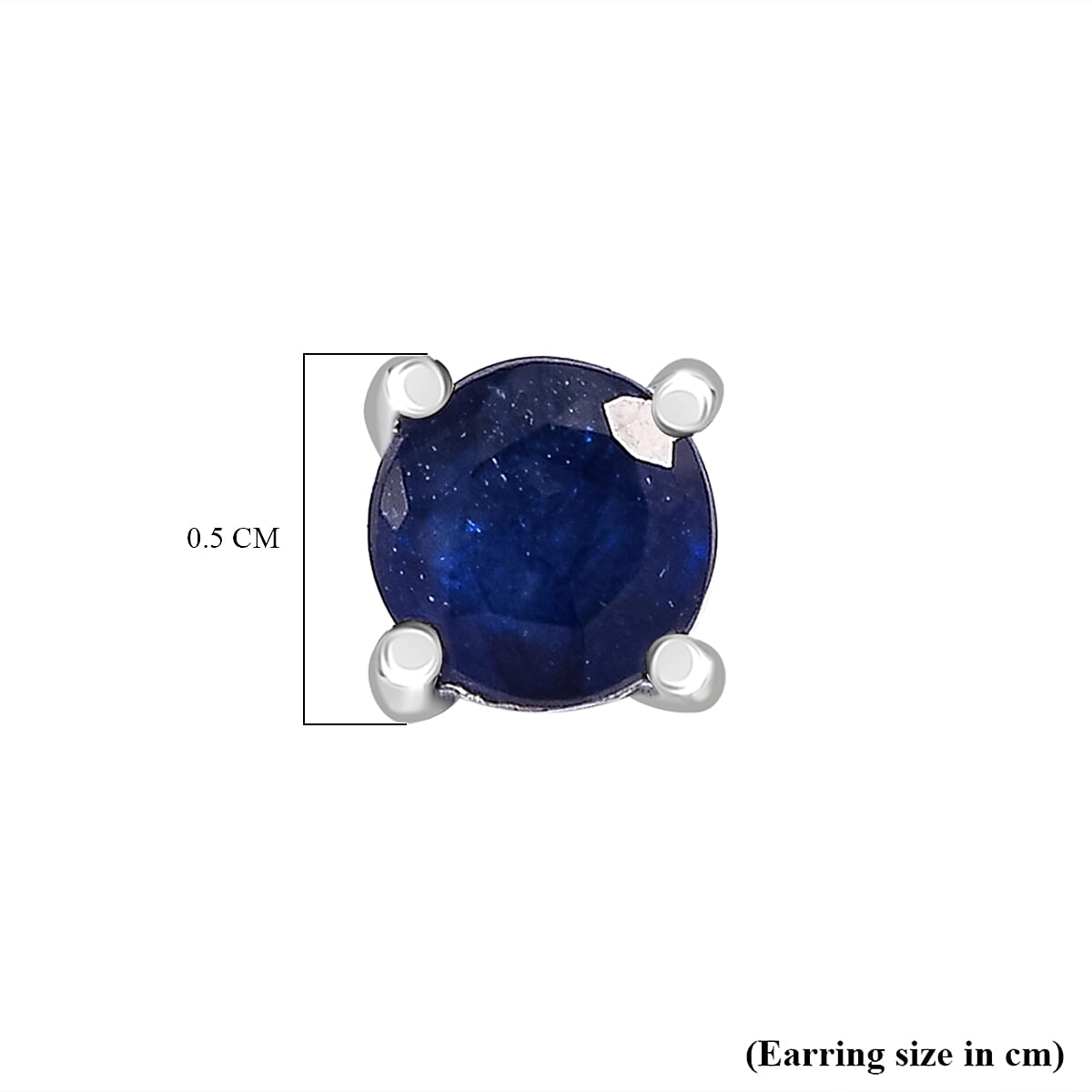 D'Joy Masoala Sapphire Solitaire Stud Push Post Earring in Platinum Overlay Sterling Silver 1.54 Ct. 8263239 5