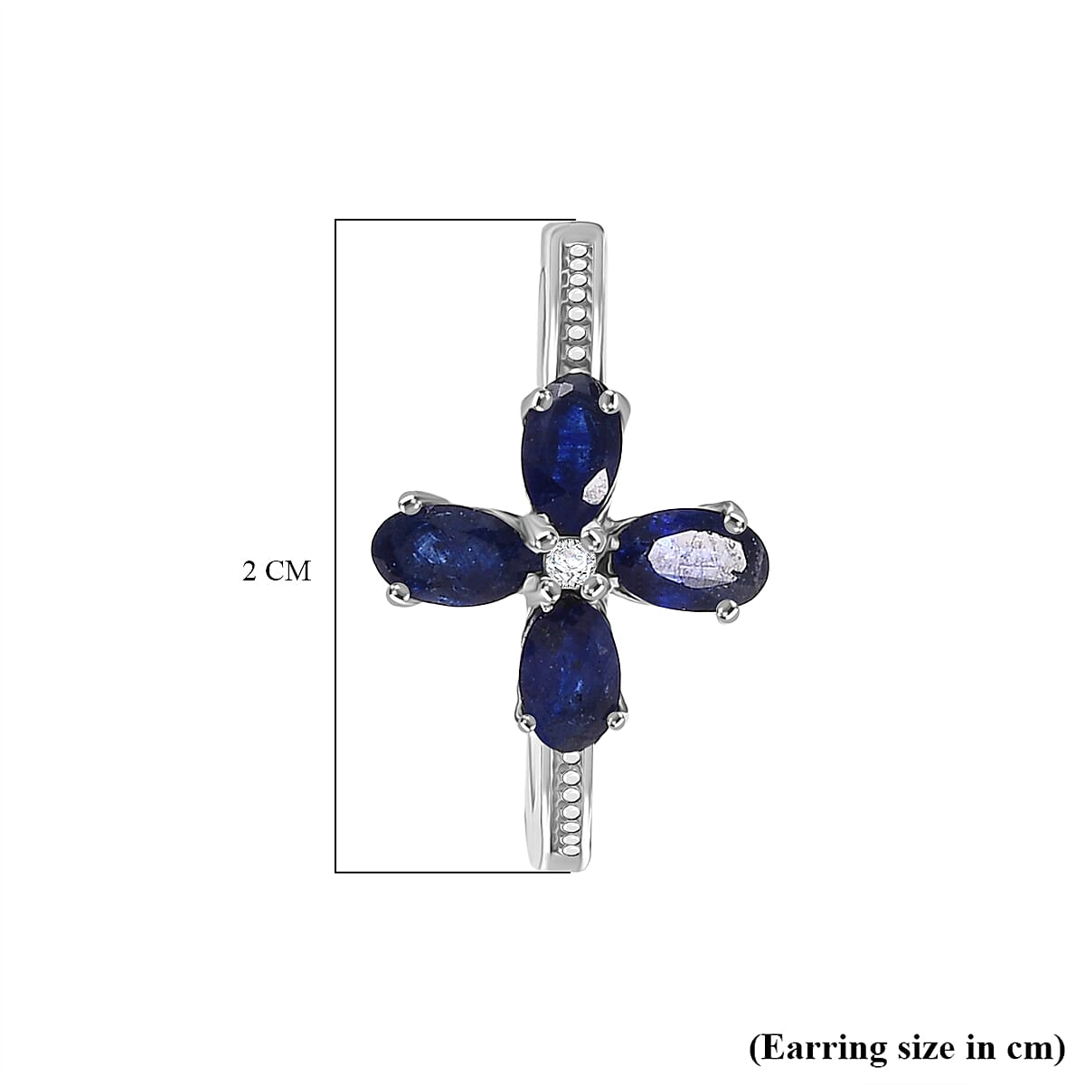 D'Joy Masoala Sapphire &amp; White Zircon Full Hoop Earring in Rhodium Overlay Sterling Silver 3.11 Ct. 8263336 5