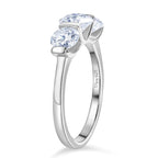 D'Joy Moissanite Trilogy Ring in Platinum Overlay Sterling Silver 1.71 Ct.