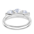 D'Joy Moissanite Trilogy Ring in Platinum Overlay Sterling Silver 1.71 Ct.