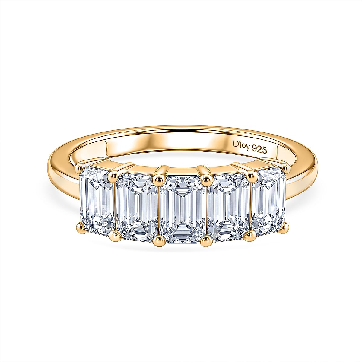 D'Joy - Moissanite 5 Stone Ring in Yellow Gold Plated Sterling Silver  1.37 Ct. 8547771 0