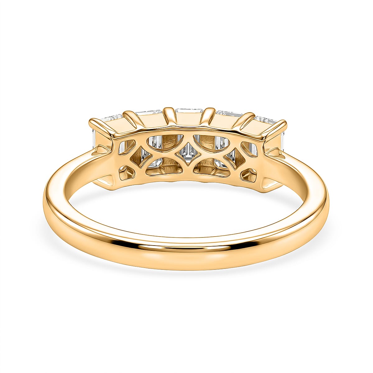 D'Joy - Moissanite 5 Stone Ring in Yellow Gold Plated Sterling Silver  1.37 Ct. 8547771 5