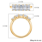 D'Joy - Moissanite 5 Stone Ring in Yellow Gold Plated Sterling Silver  1.37 Ct.