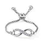 D'Joy - Moissanite Adjustable Infinity Ring in Rhodium Overlay Sterling Silver