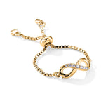 D'Joy - Moissanite Adjustable Infinity Ring in Yellow Gold Plated Sterling Silver
