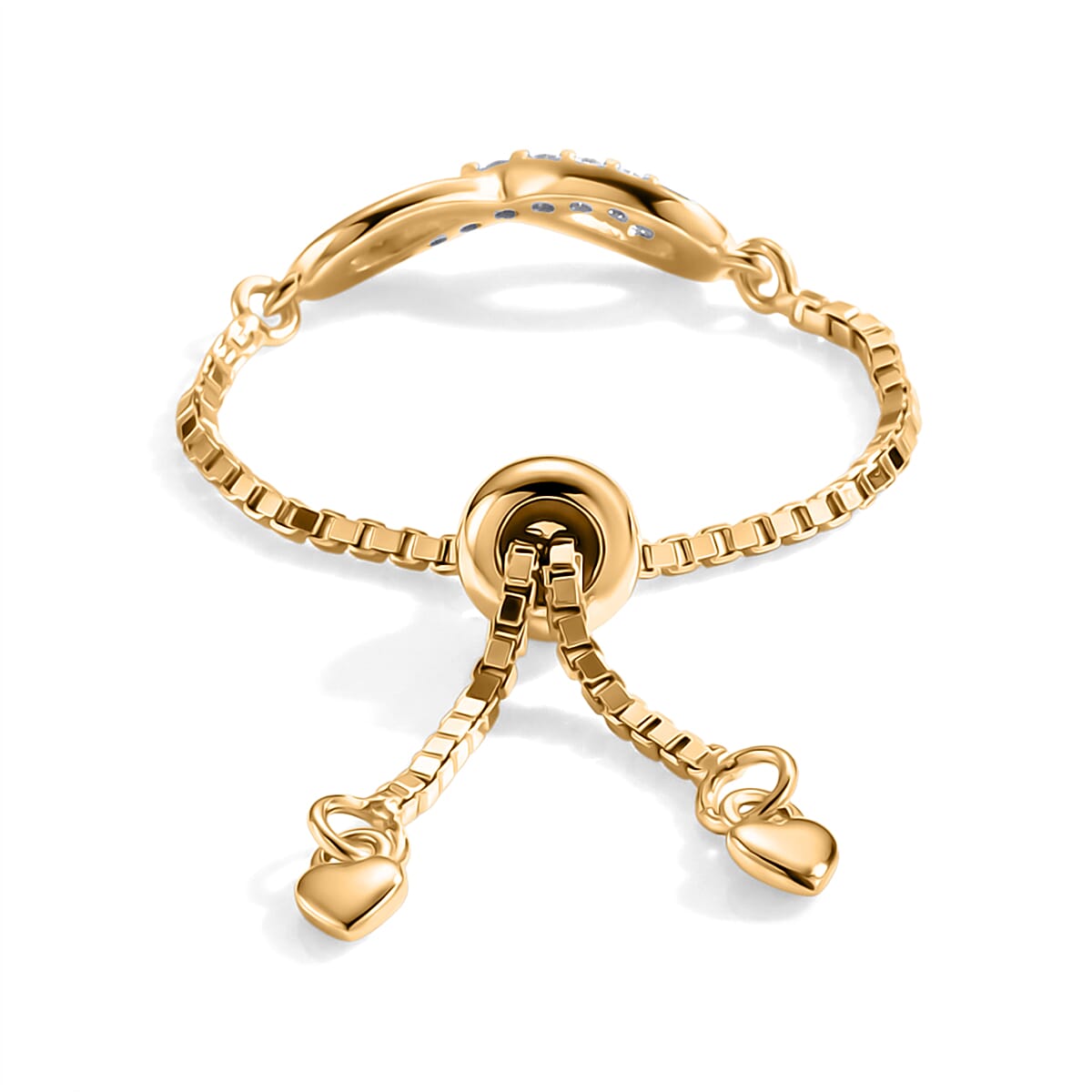 D'Joy - Moissanite Adjustable Infinity Ring in Yellow Gold Plated Sterling Silver V32523699 6