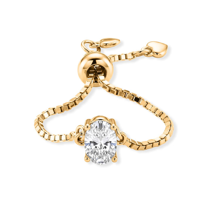 D'Joy - Moissanite Adjustable Solitaire Ring in Yellow Gold Plated Sterling Silver 8615738 1