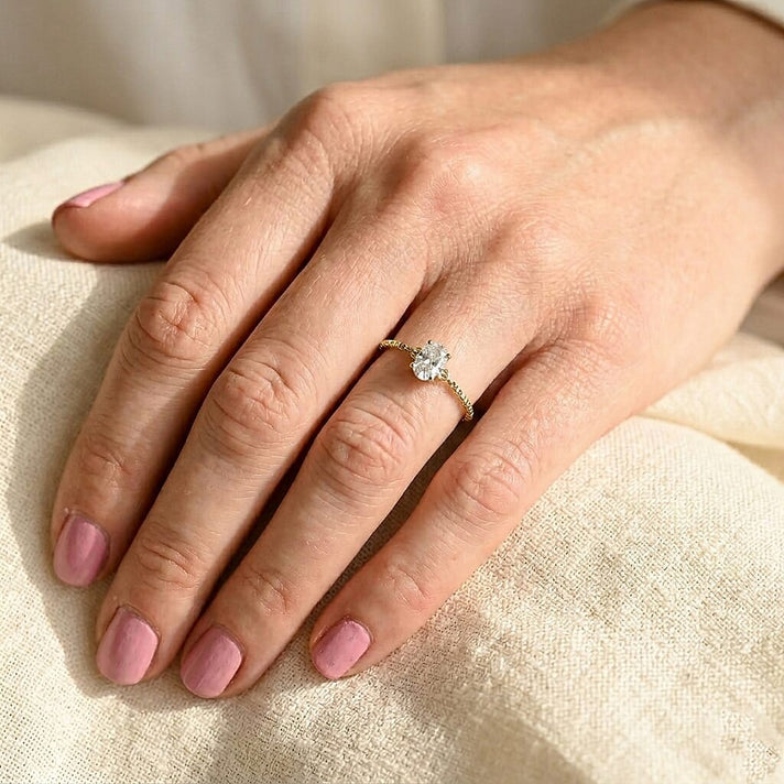 D'Joy - Moissanite Adjustable Solitaire Ring in Yellow Gold Plated Sterling Silver 8615738 2