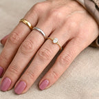 D'Joy - Moissanite Adjustable Ring in Yellow Gold Plated Sterling Silver