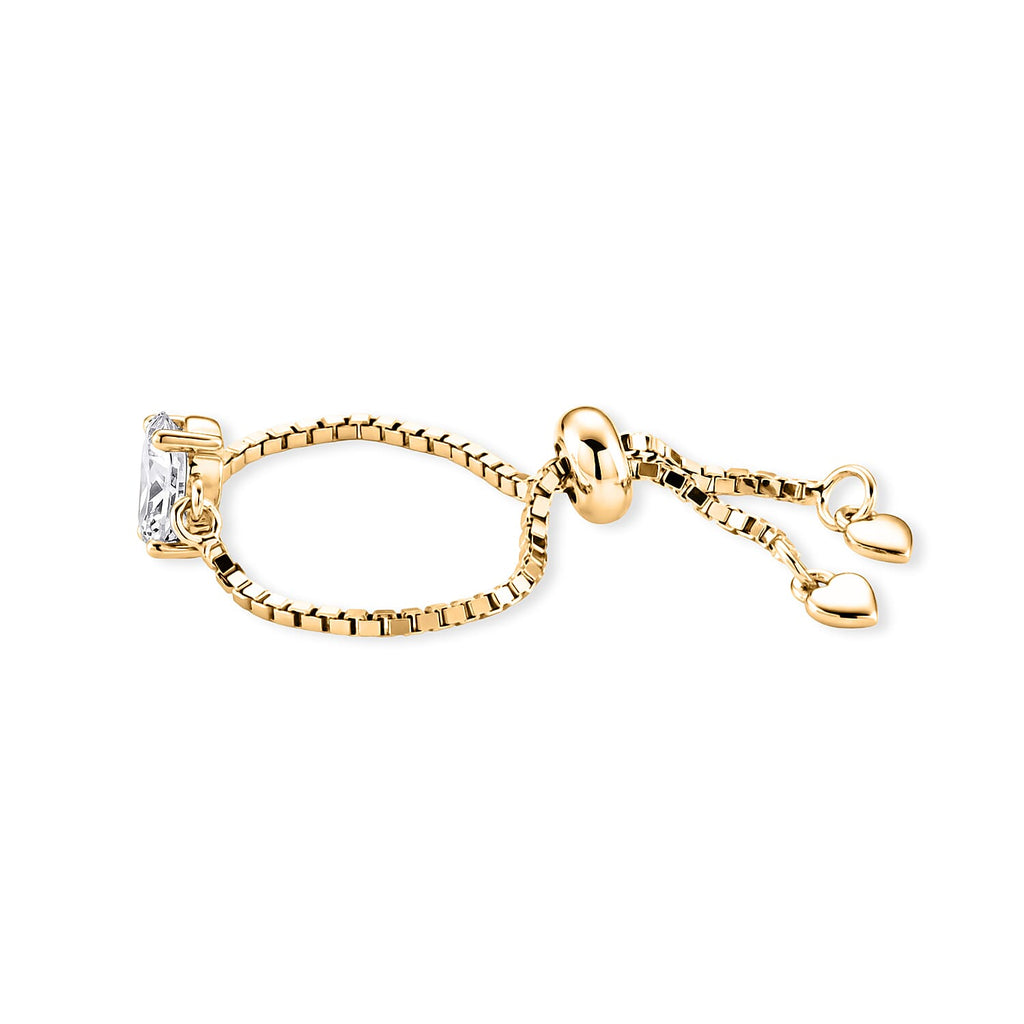 D'Joy - Moissanite Adjustable Ring in Yellow Gold Plated Sterling Silver