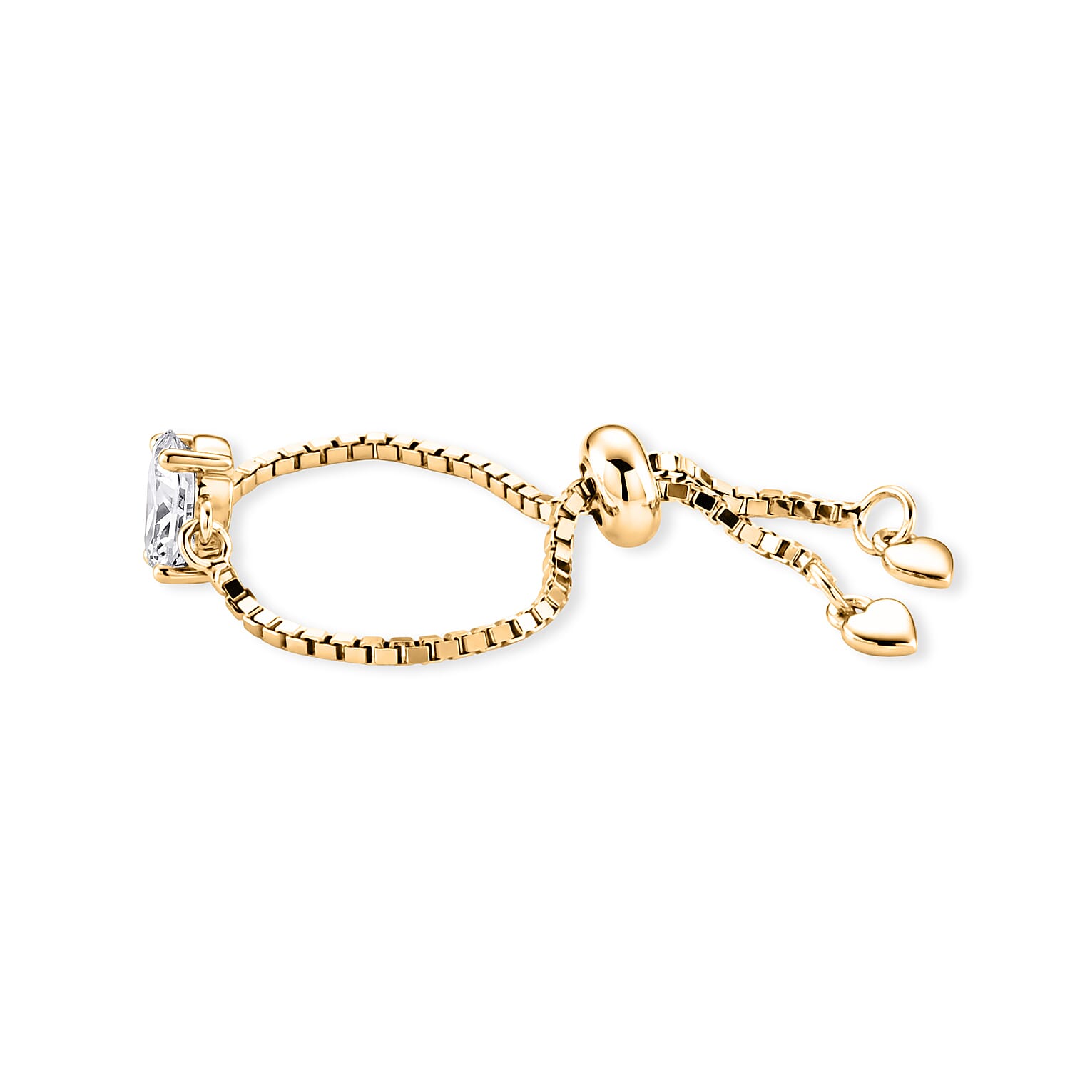 D'Joy - Moissanite Adjustable Solitaire Ring in Yellow Gold Plated Sterling Silver V32514044 5