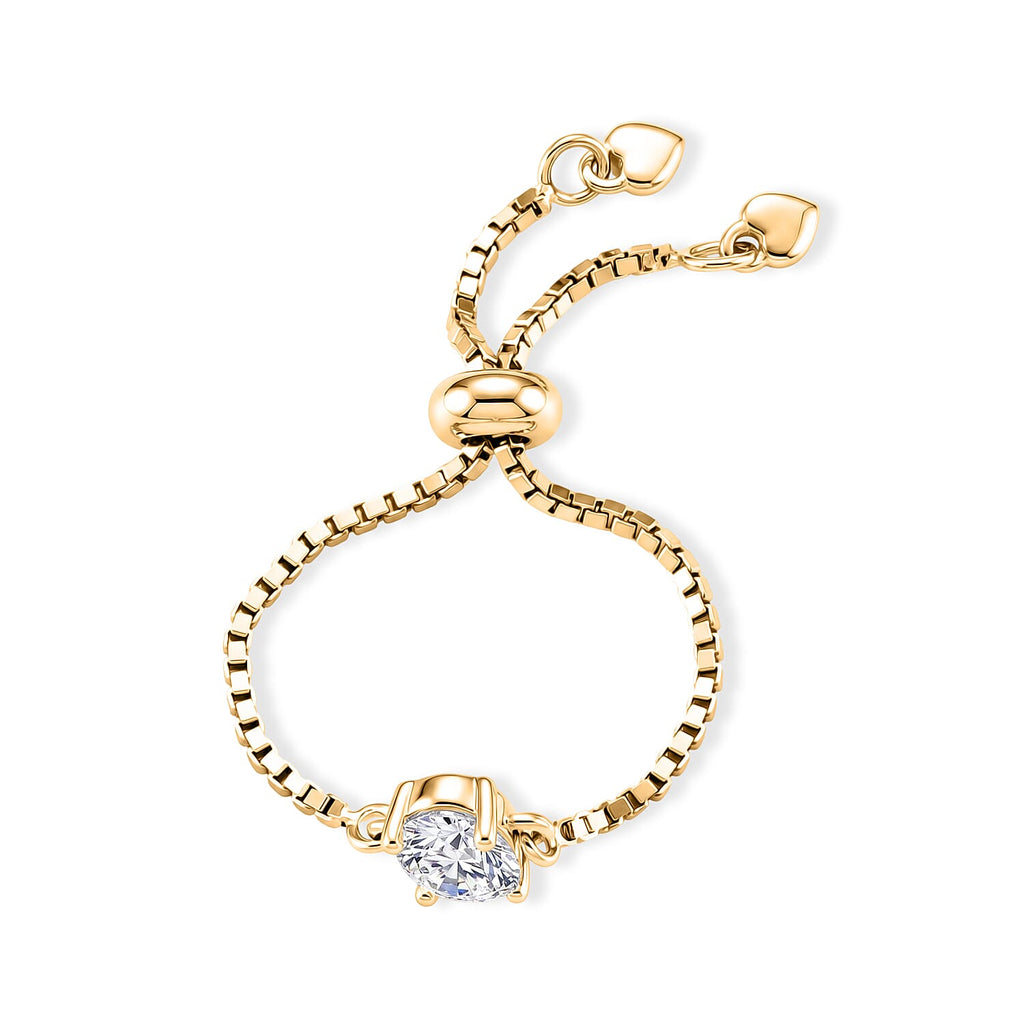 D'Joy - Moissanite Adjustable Ring in Yellow Gold Plated Sterling Silver