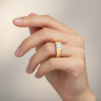 D'Joy Moissanite Band Ring in 18K Vermeil Yellow Gold Plated Sterling Silver 1.15 Ct.