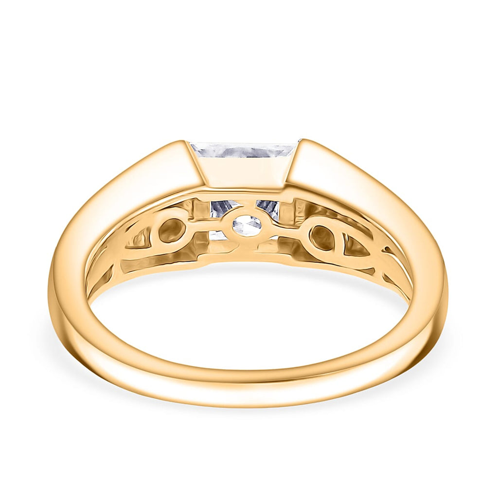 D'Joy Moissanite Band Ring in 18K Vermeil Yellow Gold Plated Sterling Silver 1.15 Ct.