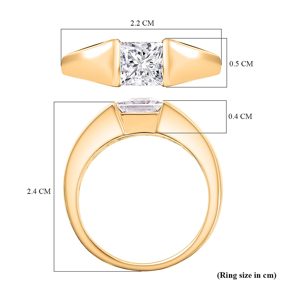 1.2 Ct. Moissanite Band Ring in 18K Yellow Gold Sterling Silver 8351557 6