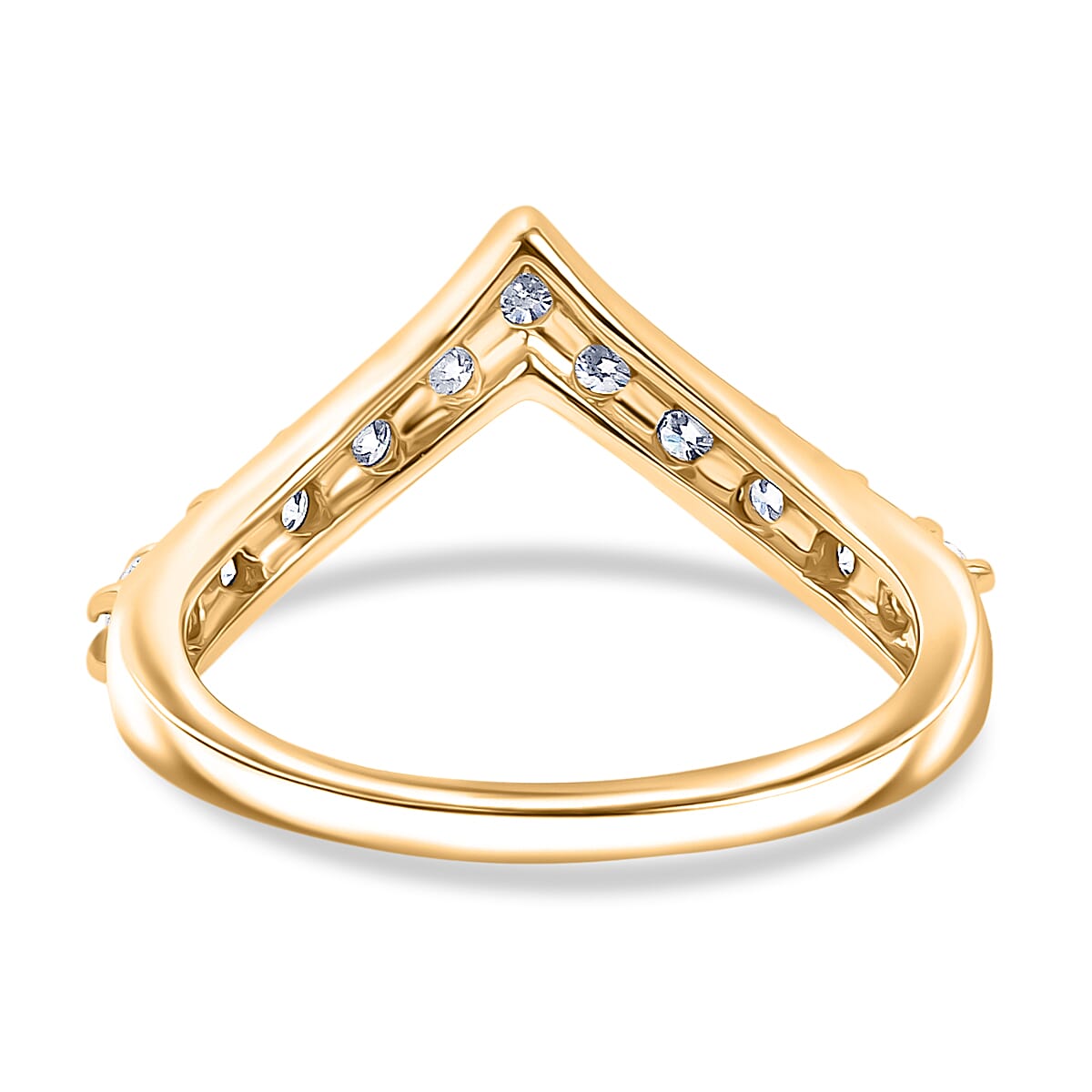 Moissanite Band Ring in 18K YG Vermeil Sterling Silver 8306371 5
