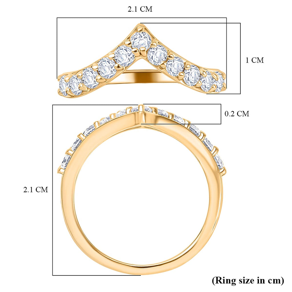 D'Joy Moissanite Band Ring in 18K Vermeil Yellow Gold Plated Sterling Silver