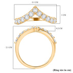 D'Joy Moissanite Band Ring in 18K Vermeil Yellow Gold Plated Sterling Silver