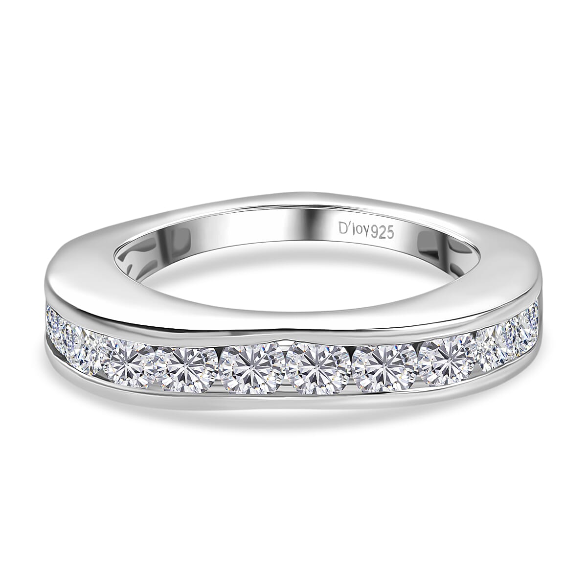 D'joy 1.2 Ct. Moissanite Band Ring in Platinum Sterling Silver V32604610 0