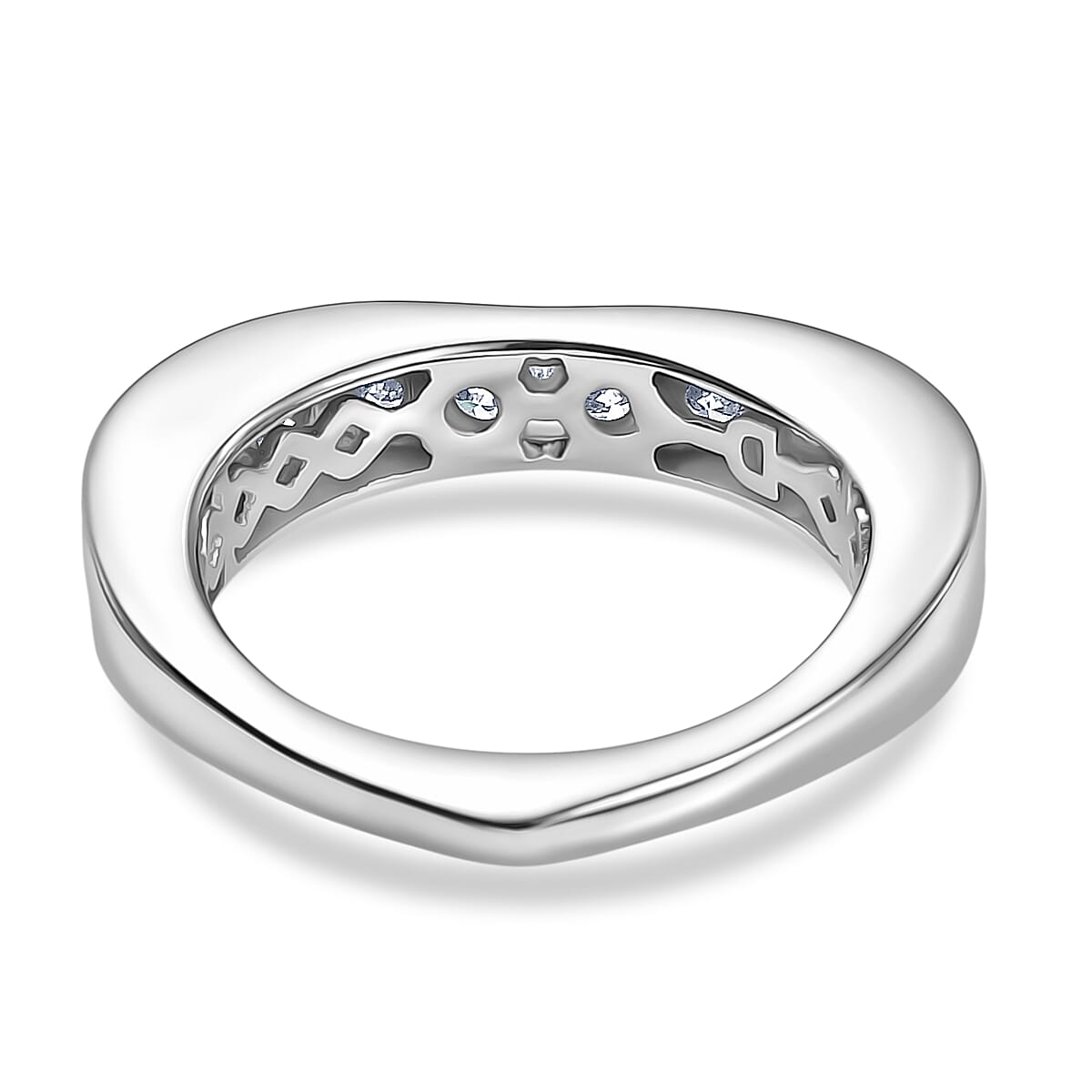 D'joy 1.2 Ct. Moissanite Band Ring in Platinum Sterling Silver V32604610 5
