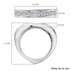 D'Joy Moissanite Band Ring in Platinum Overlay Sterling Silver 1.23 Ct.