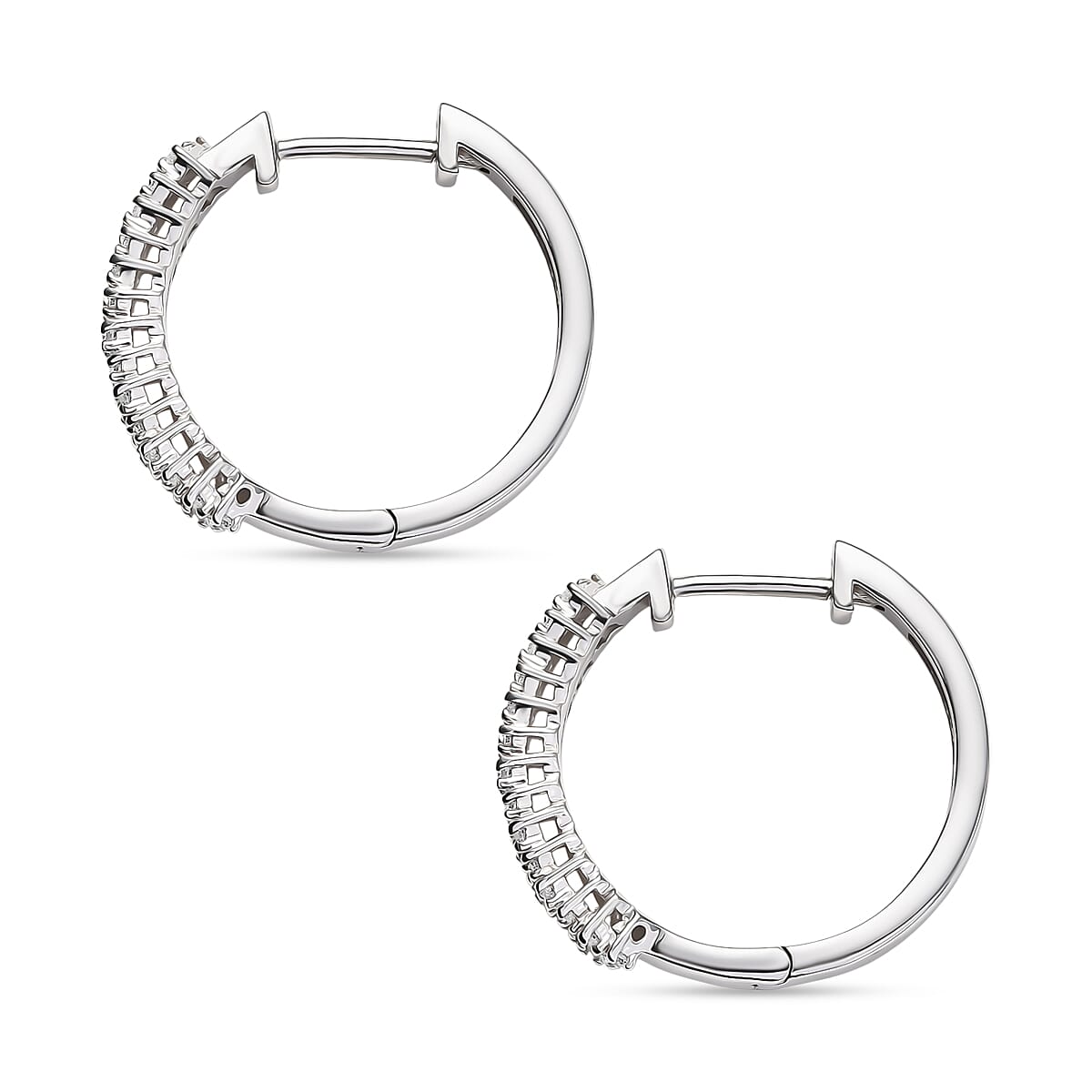 D'Joy - Moissanite Firecracker Cluster Hoop Earrings in Platinum Overlay Sterling Silver 8250590 4