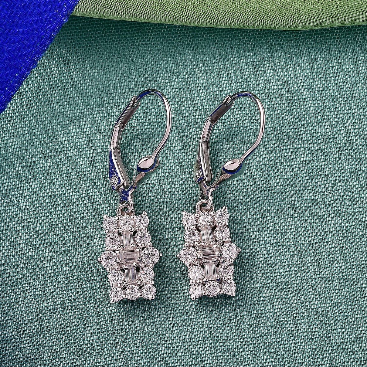 D'Joy Moissanite Boat Earring with Lever Back in Platinum Overlay Sterling Silver 8426363 3