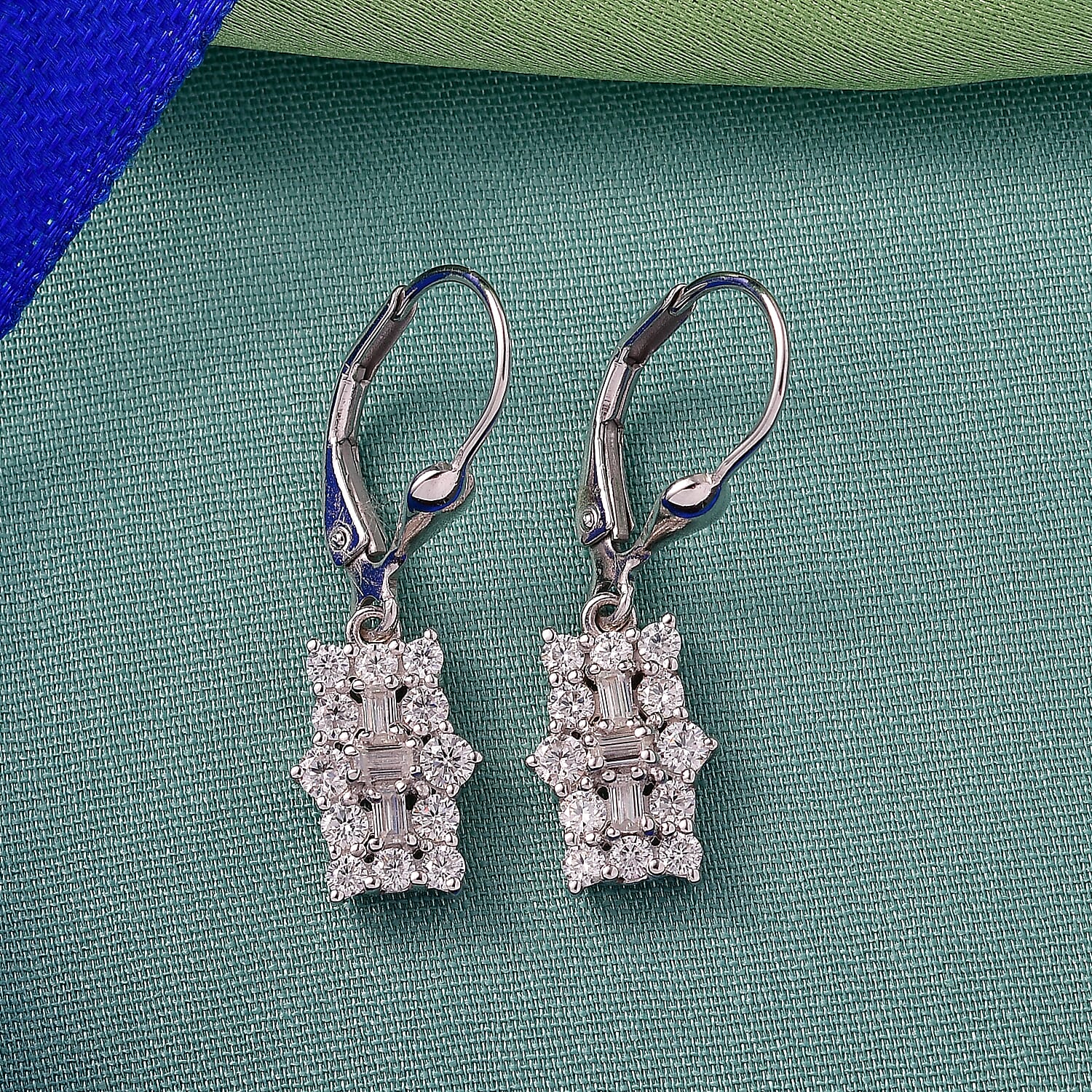 D'Joy Moissanite Boat Earring with Lever Back in Platinum Overlay Sterling Silver 8426363 3
