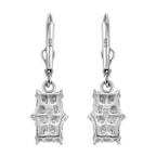 D'Joy Moissanite Cluster Earring with Lever Back in Platinum Overlay Sterling Silver