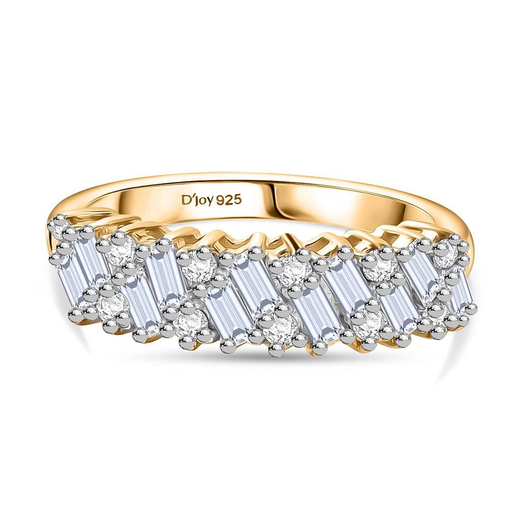 D'Joy Firecracker Moissanite Ring in 14K Yellow Gold Plated Sterling Silver