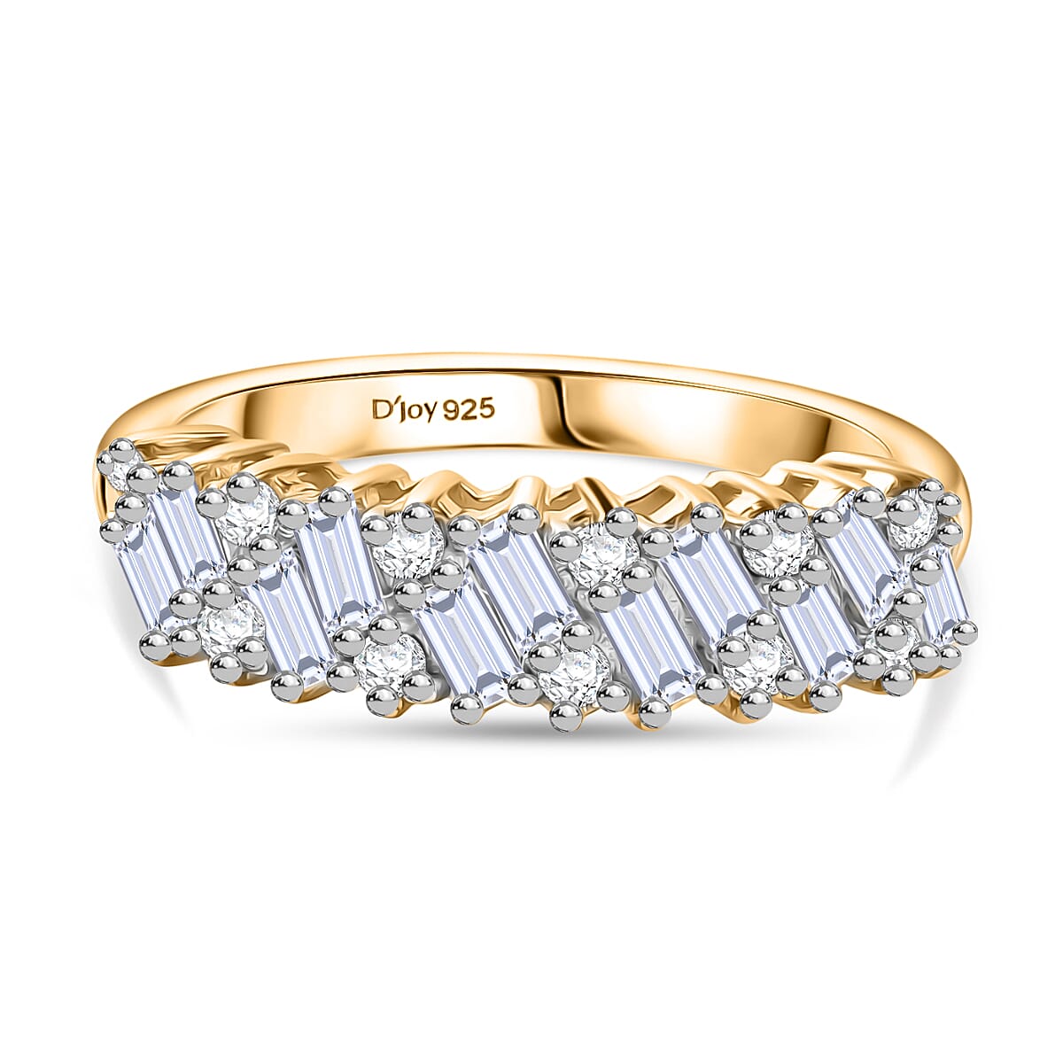 D'joy Moissanite Cluster Ring in Yellow Gold Plated Sterling Silver 8286162 0