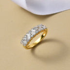 D'Joy Firecracker Moissanite Ring in 14K Yellow Gold Plated Sterling Silver
