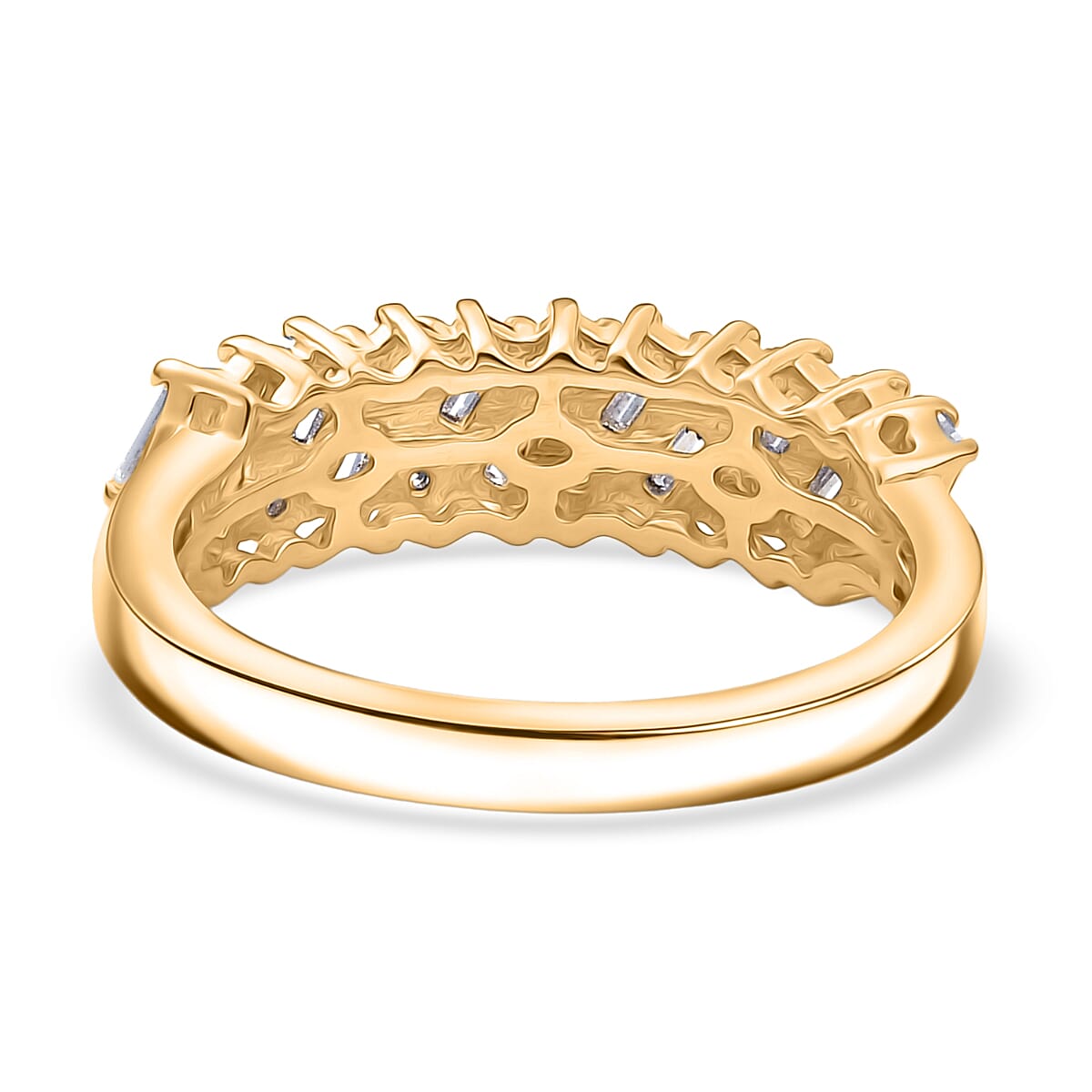 D'joy Moissanite Cluster Ring in Yellow Gold Plated Sterling Silver 8286162 4