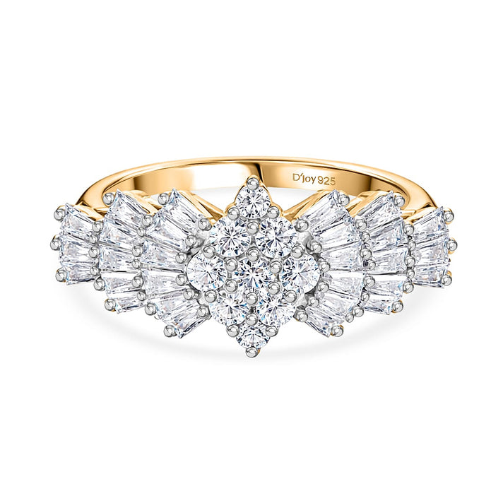 D'Joy Moissanite Cluster Ring in 18K YG Plating Sterling Silver 1.076 Ct. 8552074 1