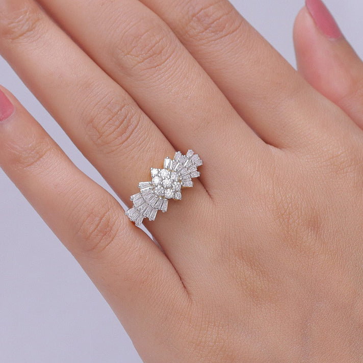 D'Joy Moissanite Cluster Ring in 18K YG Plating Sterling Silver 1.076 Ct. 8552074 2