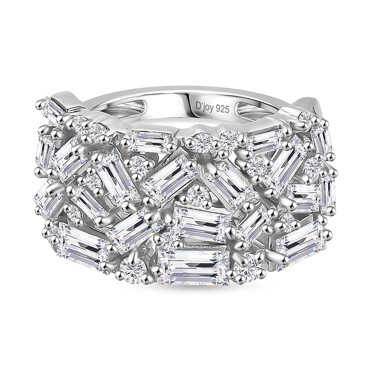 THE CROWN - D'Joy Moissanite Cluster Ring in Rhodium Overlay Sterling Silver 2.35 Ct. 8310191 0