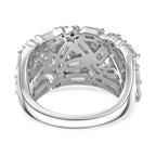 THE CROWN - D'Joy Moissanite Cluster Ring in Rhodium Overlay Sterling Silver 2.35 Ct.