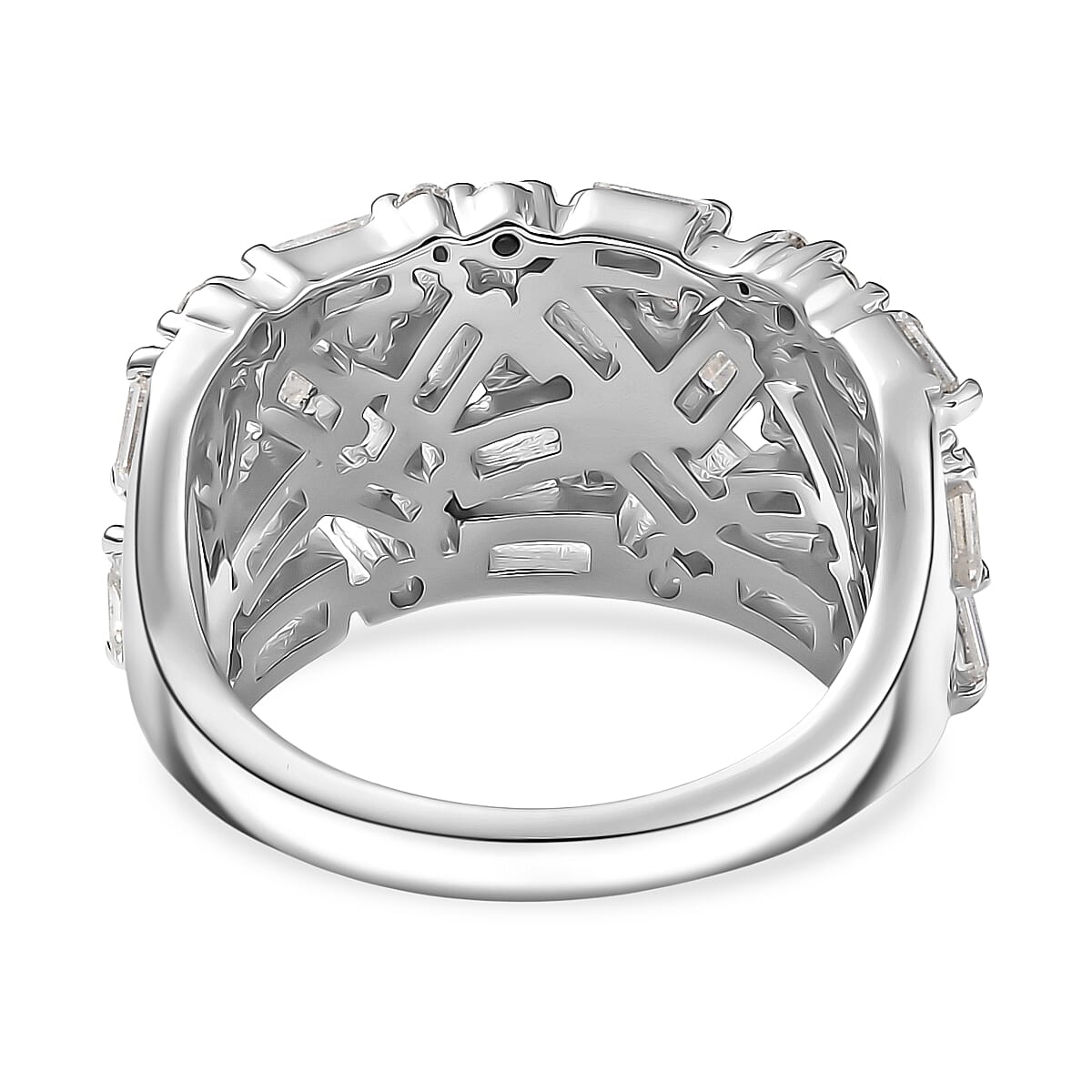 THE CROWN - D'Joy Moissanite Cluster Ring in Rhodium Overlay Sterling Silver 2.35 Ct. 8310191 5